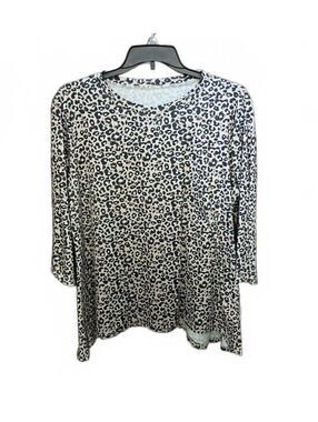 Lomon Women's Leopard Print Long Sleeve Top Size 2XL